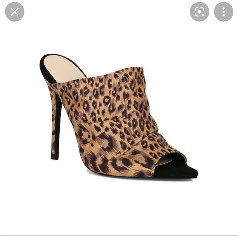 Quipid leopard open toe stiletto